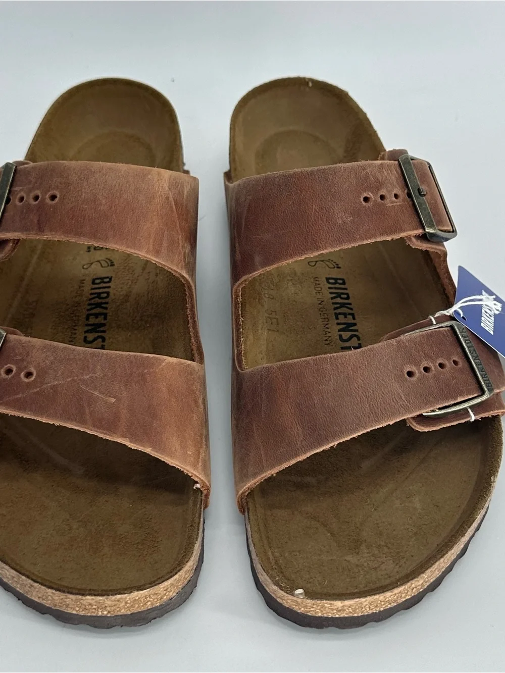 Birkenstock Arizona Cognac Oiled Leather Sandals Men’s 9 Regular Fit EU 42